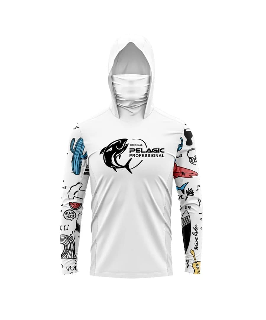 Men Hood Fishing Shirt long sleeve fishing t shirt uv protection Fishing Apparel