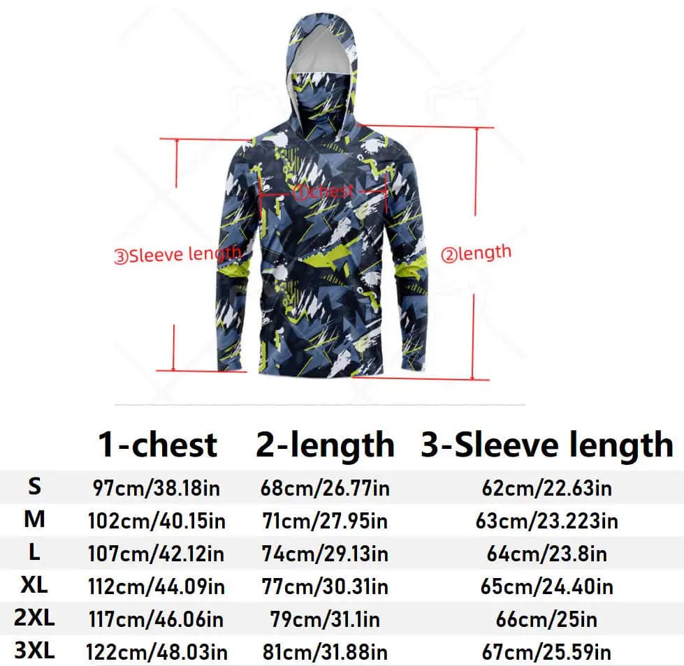Men Hood Fishing Shirt long sleeve fishing t shirt uv protection Fishing Apparel - Image 7